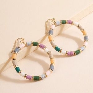 NWT Beaded Hoop Earrings